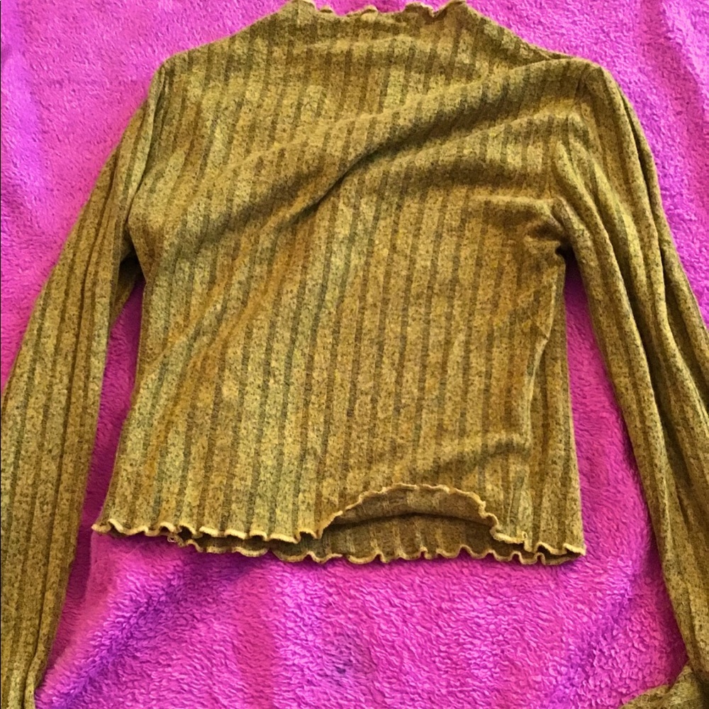 This gold Crop Top Long Sleeve